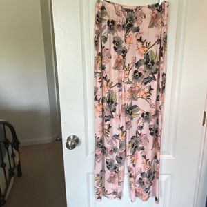 Pink floral stretchy pants✨